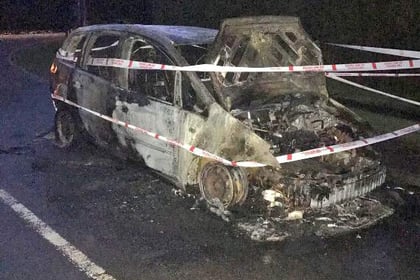 Car destroyed in A325 blaze