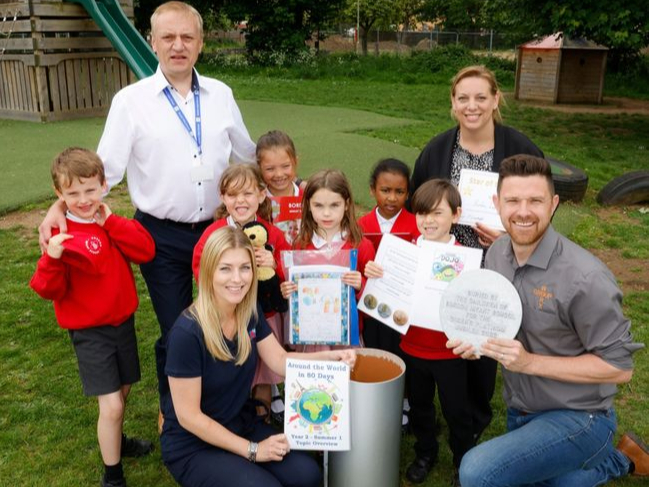 Bordon Infant School pupils planted a time capsule for the Jubilee