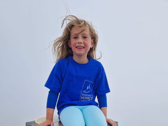 Amelia Fogg, an eight-year-old pupil at Anstey Junior School in Alton, on top of Mount Snowdon in Wales on September 11th 2022.