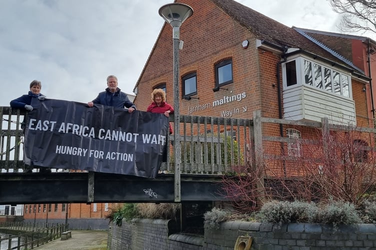 Farnham for Fairness campaigners outside the Farnham Maltings on Saturday