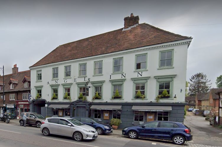 The Angel Inn in Midhurst before a devastating fire ripped through the 400-year-old building in March