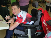 Boccia star David Smith visits Treloar's students in Holybourne