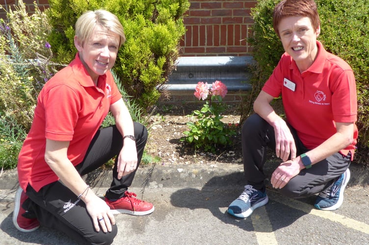 Cardiac Rehab Centre, Alton. Beth, Julie and 'Rosa Rachel', July 2023.