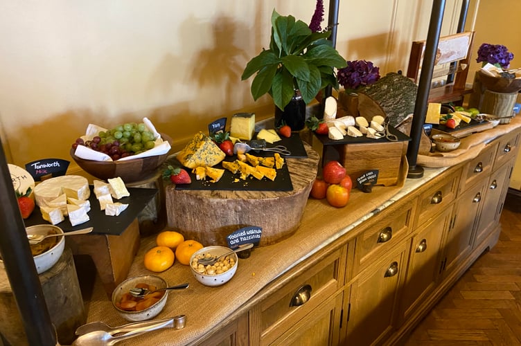 The cheese board at the Wild Carrot's Sunday Farmers' Market Lunch at the Four Seasons Hotel Hampshire