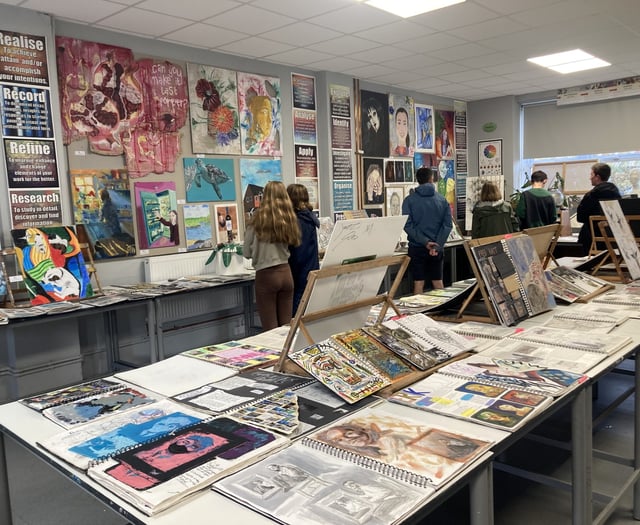 GCSE art coursework exhibition at The Petersfield School was class