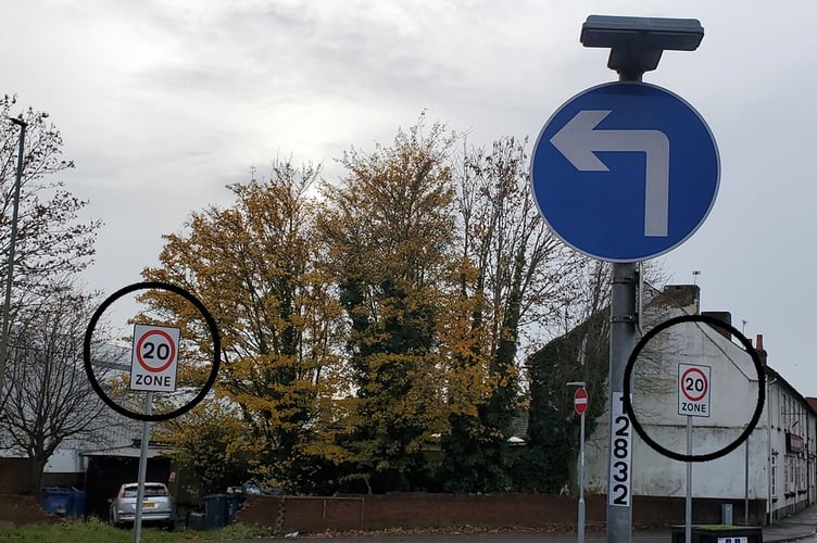 Can you spot the 20mph signs at the East Street/Dogflud Way junction?