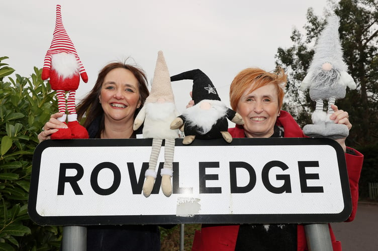 A Gonk Trail has been launched in Rowledge – pictured are Mandy Main of the Rowledge Volunteers and artist Susie Lidstone