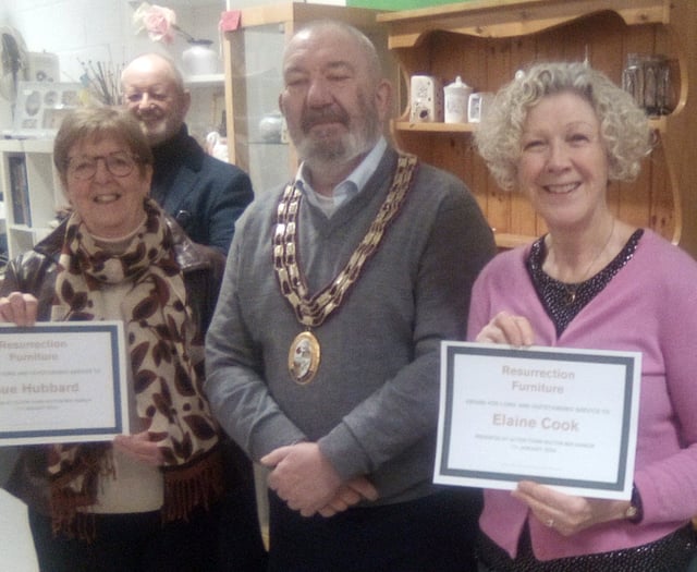 Resurrection Furniture gives certificates to long-serving volunteers