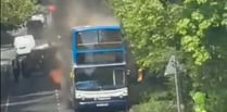 Driver and passengers escape after bus catches fire on Bordon road