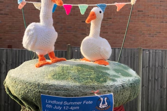 Lindford postbox topper geese