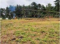 Timber! Transmission over as tower comes down