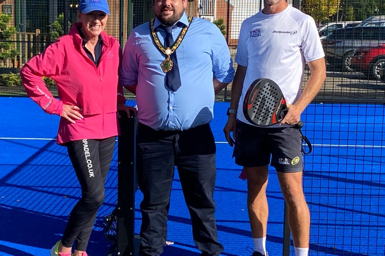 Padel Court open BOSC Bordon Whitehill mayor