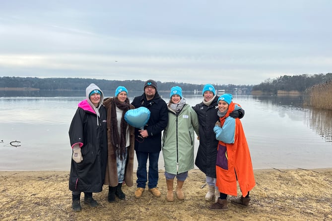 Martin Cosser and the five elves who have braved 12 cold dips in honour of Charlie