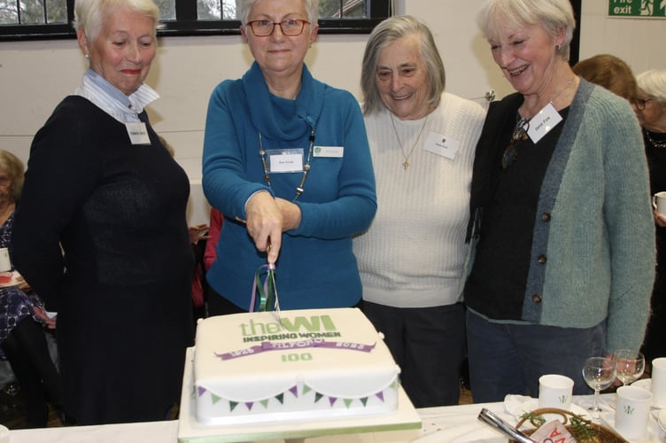 Tilford WI Centenary Cake cutting